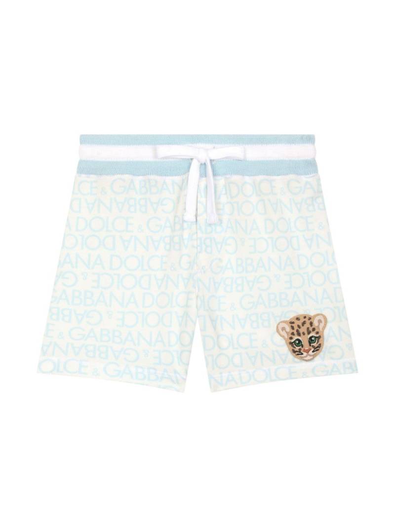 Dolce & Gabbana Kids monogram-pattern cotton shorts - Blue von Dolce & Gabbana Kids