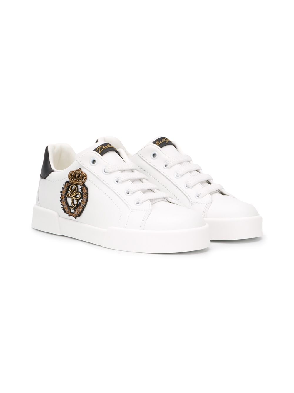 Dolce & Gabbana Kids patch-embellished sneakers - White von Dolce & Gabbana Kids