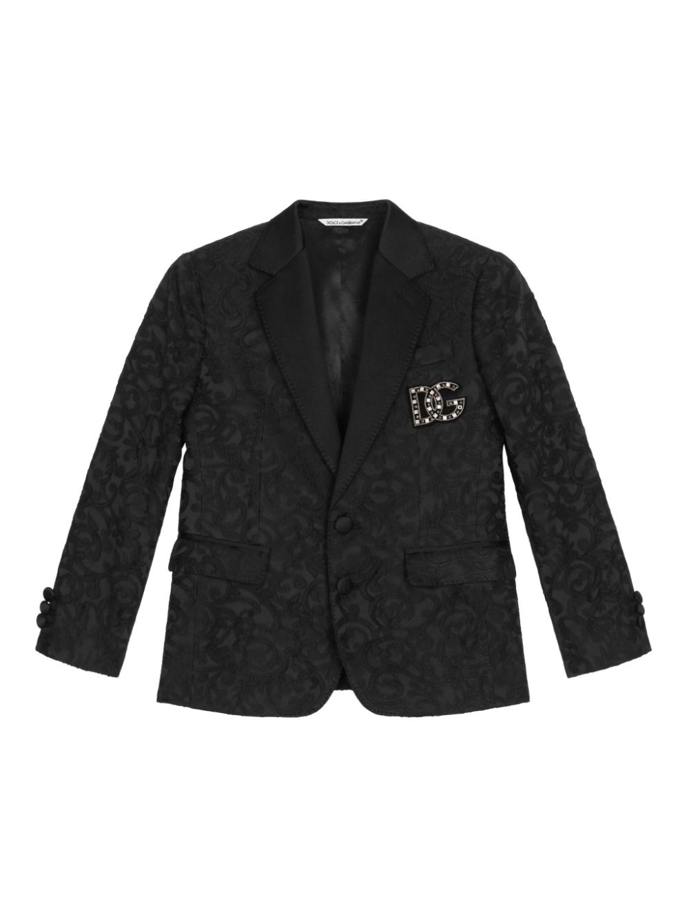 Dolce & Gabbana Kids patterned-jacquard single-breasted blazer - Black von Dolce & Gabbana Kids