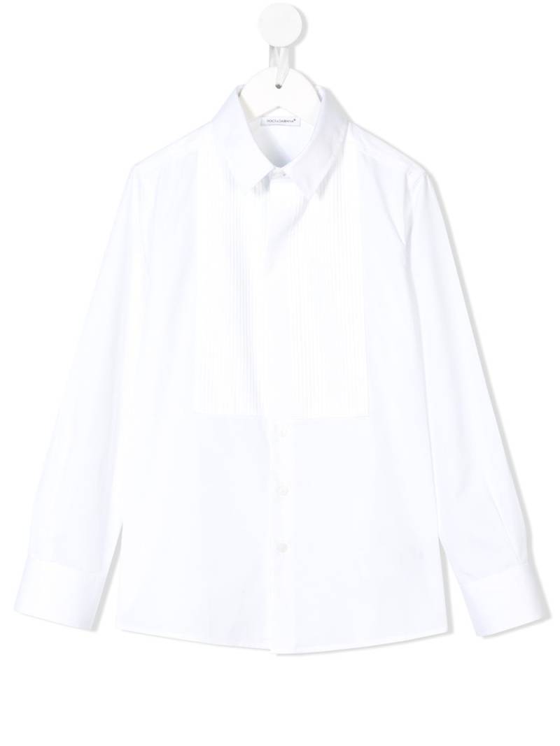 Dolce & Gabbana Kids pleated poplin shirt - White von Dolce & Gabbana Kids