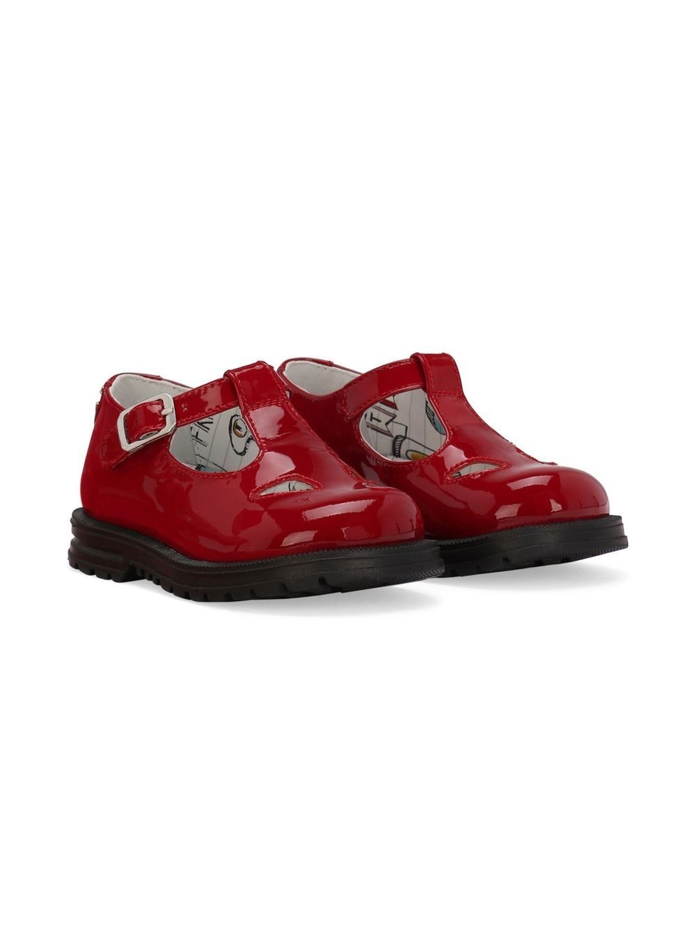 Dolce & Gabbana Kids polished-finish ballerinas - Red von Dolce & Gabbana Kids