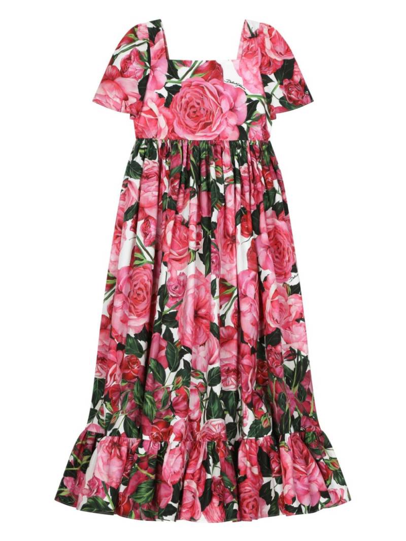 Dolce & Gabbana Kids poplin floral dress - Pink von Dolce & Gabbana Kids