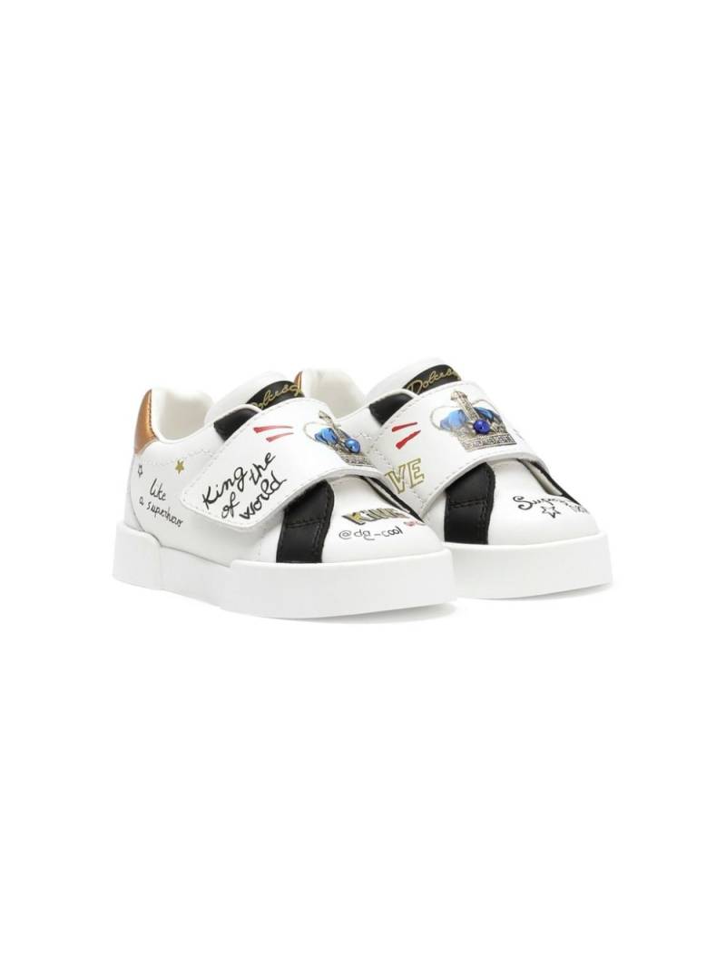 Dolce & Gabbana Kids printed Portofino sneakers - White von Dolce & Gabbana Kids