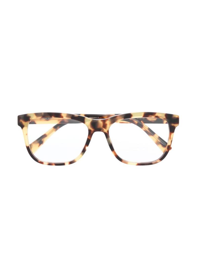 Dolce & Gabbana Kids rectangle-frame glasses - Brown von Dolce & Gabbana Kids