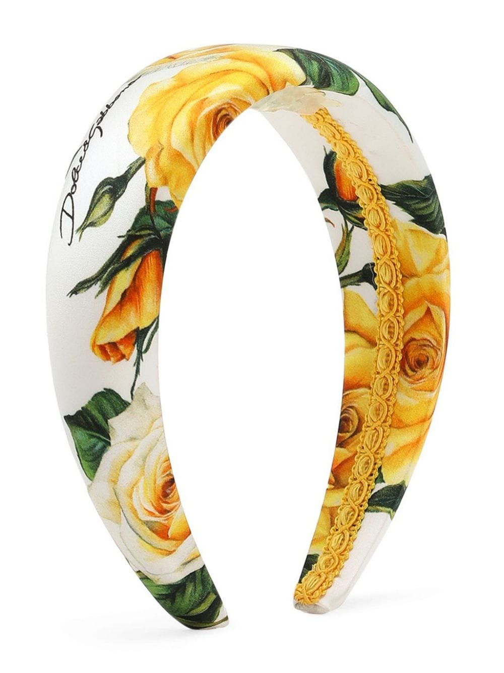 Dolce & Gabbana Kids rose-print padded headband - White von Dolce & Gabbana Kids