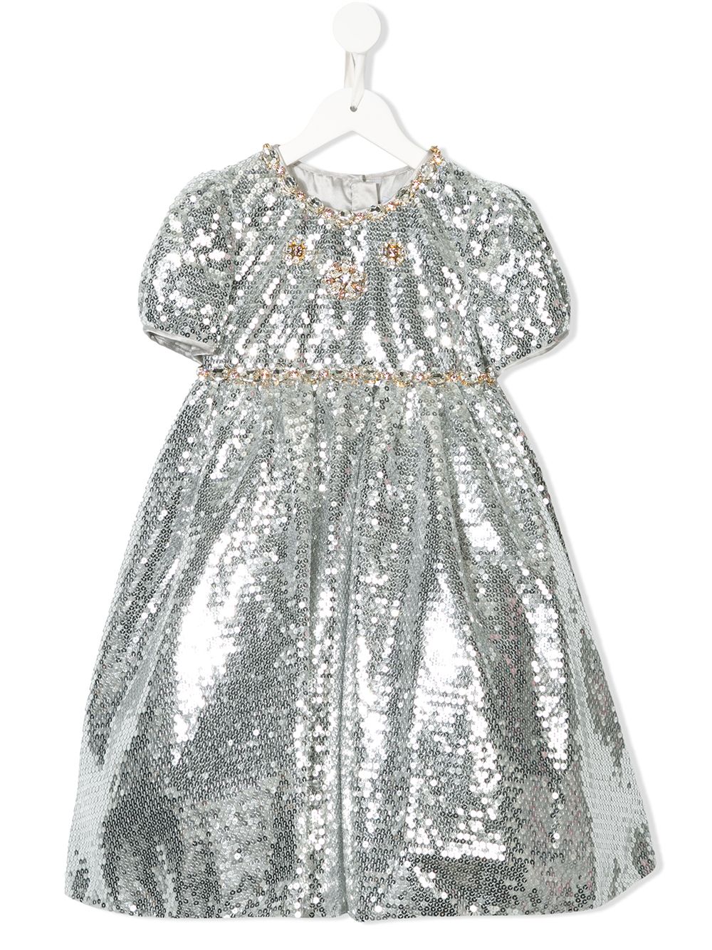 Dolce & Gabbana Kids sequin-embellished party dress - Silver von Dolce & Gabbana Kids