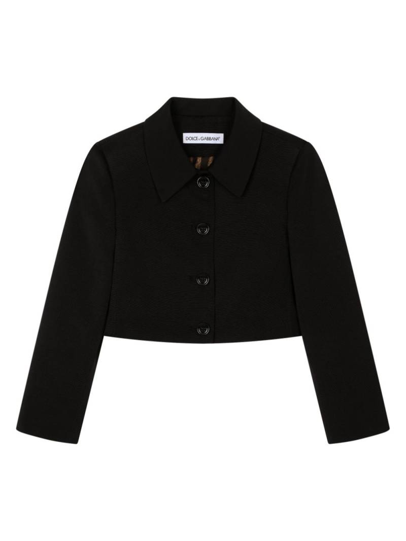 Dolce & Gabbana Kids single-breasted cropped blazer - Black von Dolce & Gabbana Kids