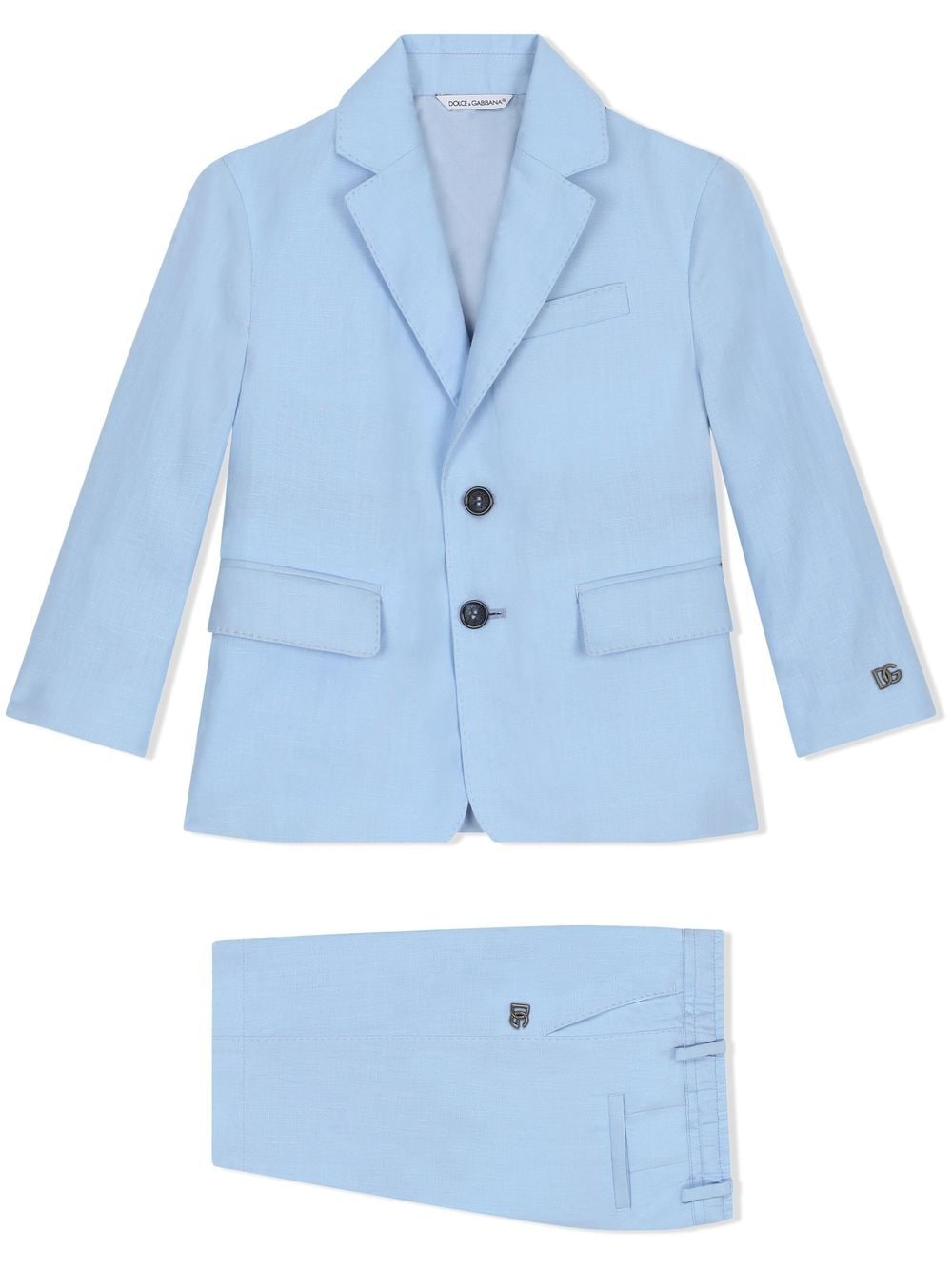 Dolce & Gabbana Kids single-breasted linen suit - Blue von Dolce & Gabbana Kids