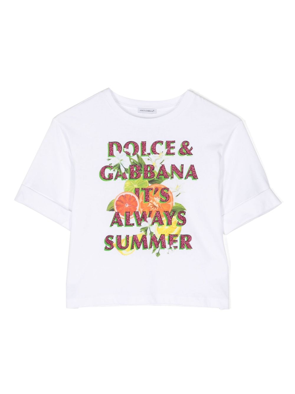 Dolce & Gabbana Kids slogan-print cotton T-shirt - White von Dolce & Gabbana Kids