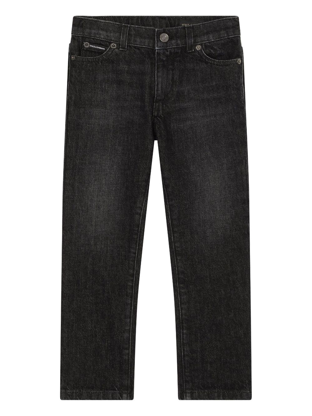 Dolce & Gabbana Kids stonewashed straight-leg jeans - Black von Dolce & Gabbana Kids