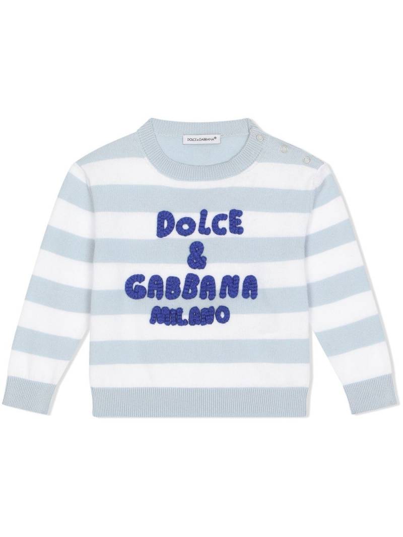 Dolce & Gabbana Kids striped cotton sweatshirt - Blue von Dolce & Gabbana Kids