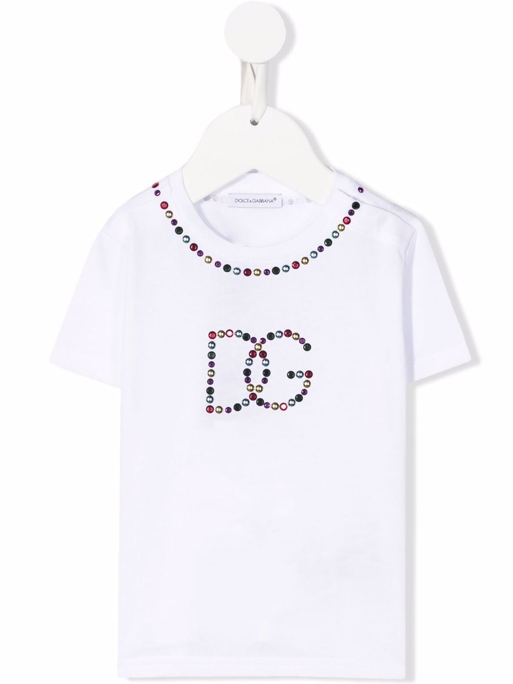 Dolce & Gabbana Kids studded logo T-shirt - White von Dolce & Gabbana Kids