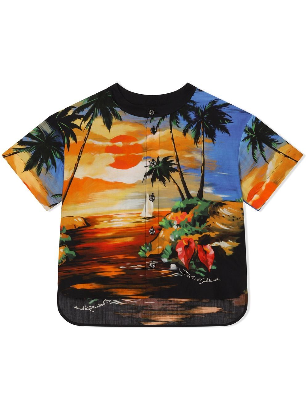 Dolce & Gabbana Kids sunset graphic-print shirt - Multicolour von Dolce & Gabbana Kids