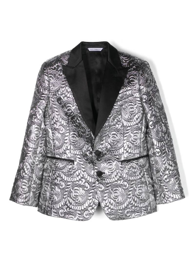 Dolce & Gabbana Kids tailored lamé blazer - Grey von Dolce & Gabbana Kids