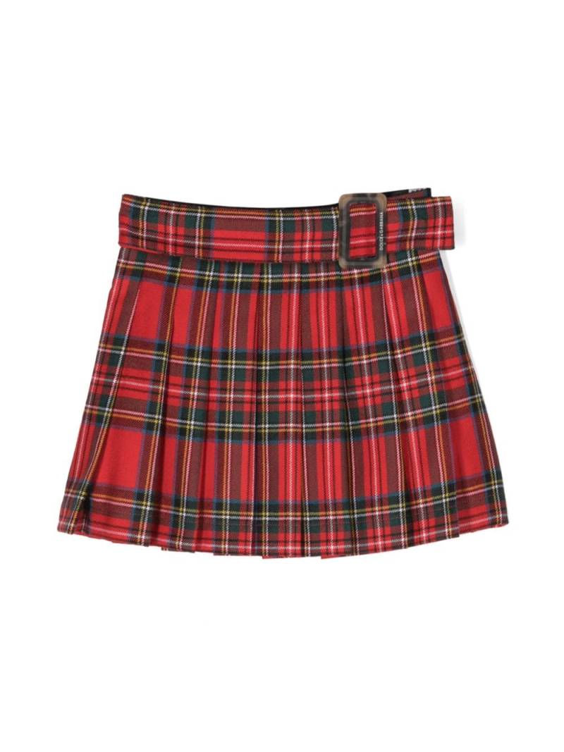 Dolce & Gabbana Kids tartan-check virgin-wool skirt - Red von Dolce & Gabbana Kids