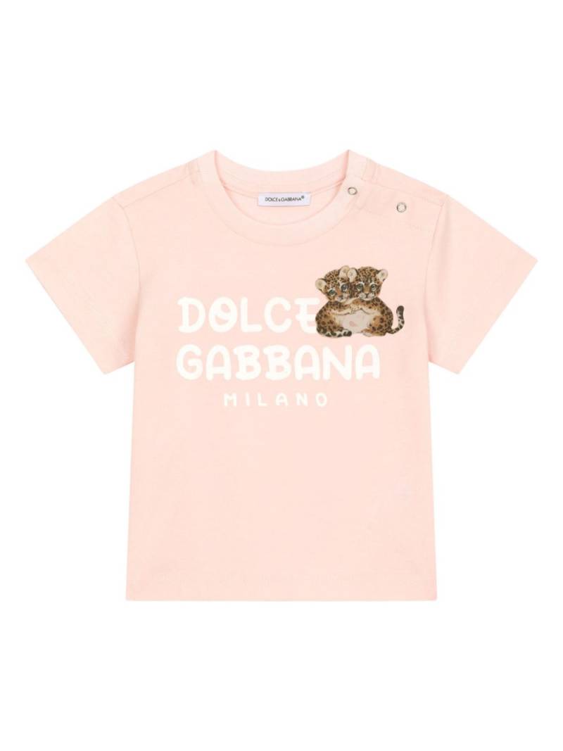 Dolce & Gabbana Kids teddy bear-print cotton T-shirt - Pink von Dolce & Gabbana Kids