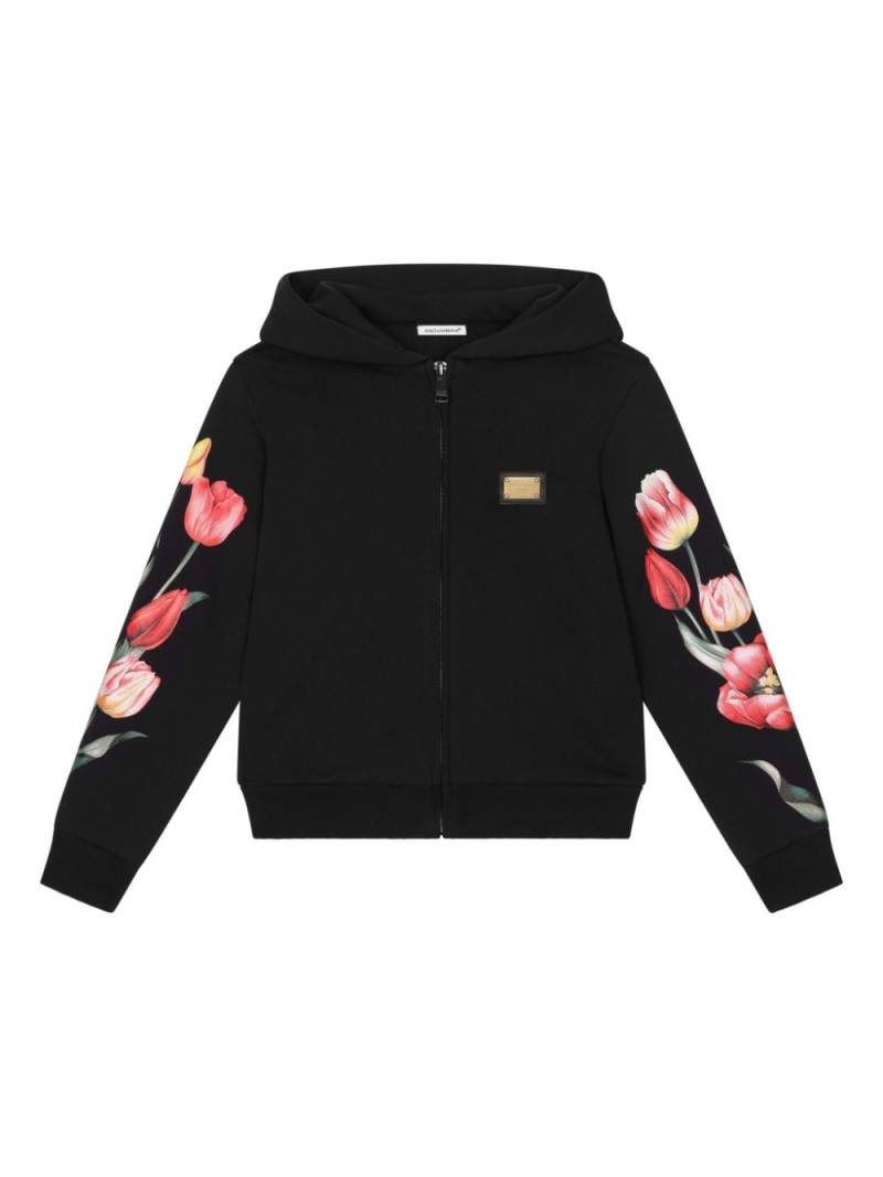 Dolce & Gabbana Kids tulip print hoodie - Blue von Dolce & Gabbana Kids