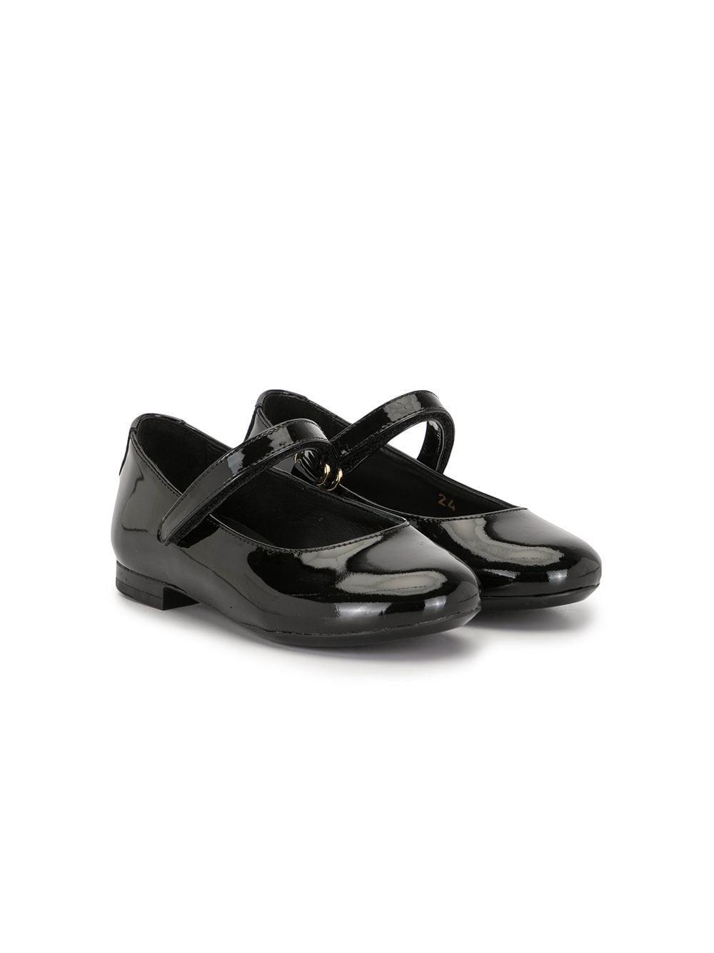 Dolce & Gabbana Kids varnished ballerina shoes - Black von Dolce & Gabbana Kids