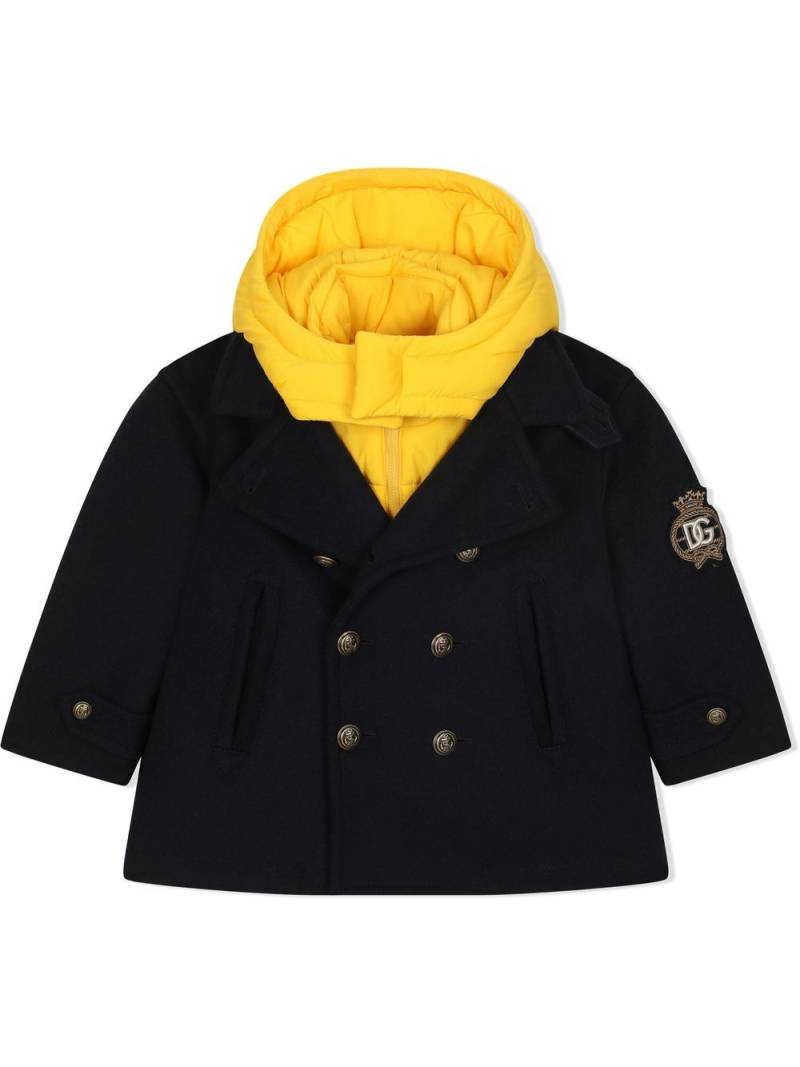 Dolce & Gabbana Kids wool peacoat with removable padded-gillet - Blue von Dolce & Gabbana Kids