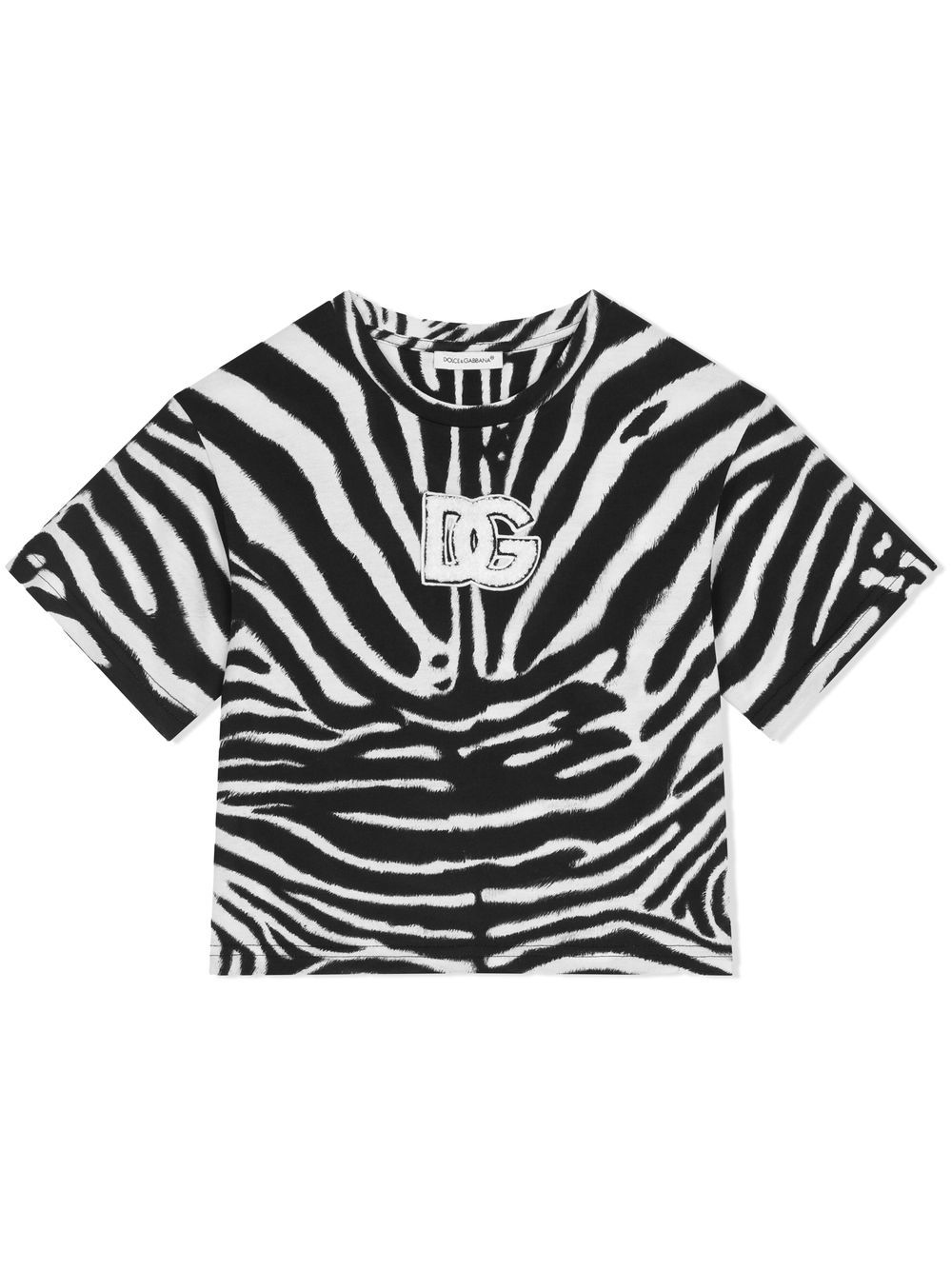 Dolce & Gabbana Kids zebra-print cotton T-shirt - White von Dolce & Gabbana Kids