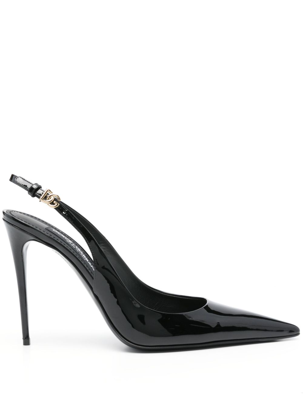 Dolce & Gabbana Pre-Owned 105mm patent-leather slingback pumps - Black von Dolce & Gabbana Pre-Owned