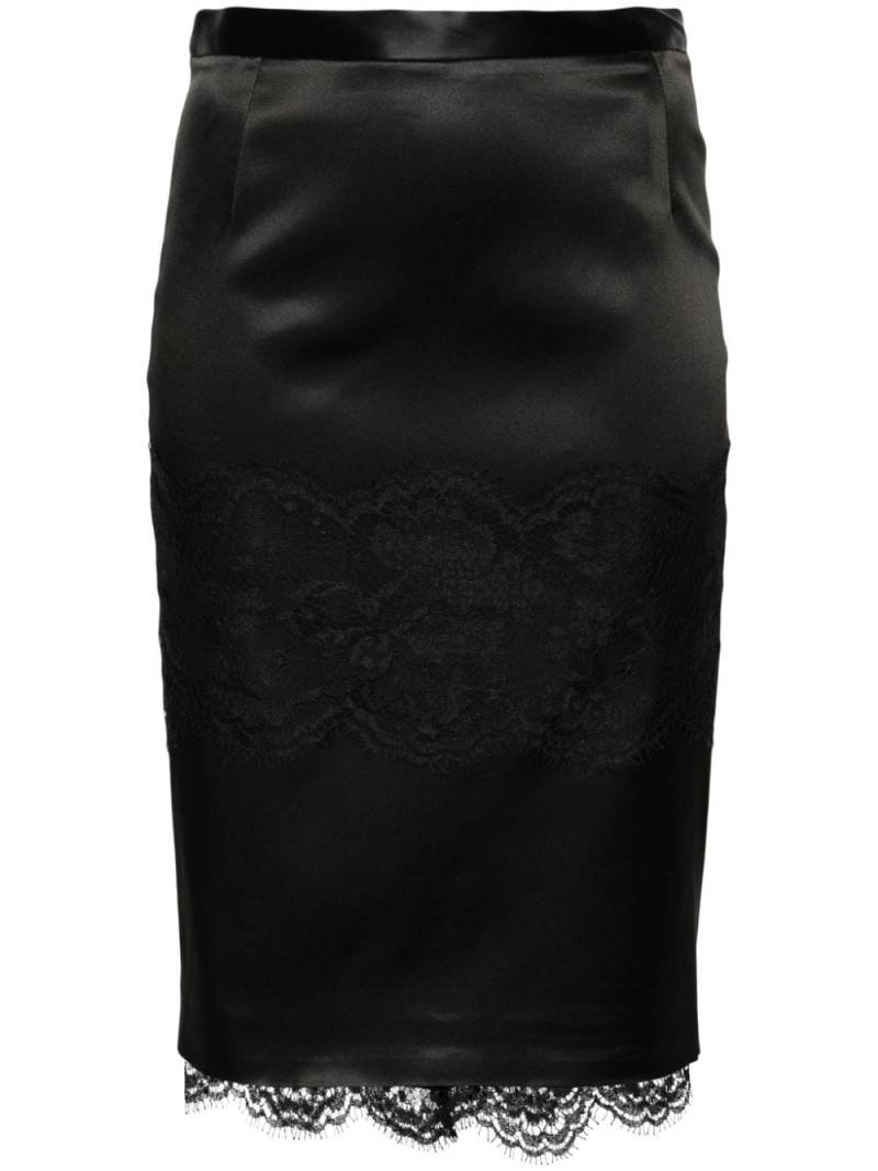 Dolce & Gabbana Pre-Owned 1990s lace-detail satin miniskirt - Black von Dolce & Gabbana Pre-Owned