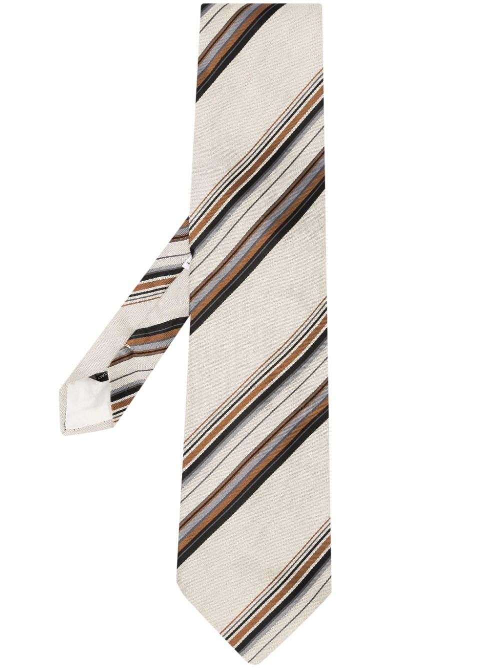 Dolce & Gabbana Pre-Owned 1990s striped linen-silk tie - Neutrals von Dolce & Gabbana Pre-Owned