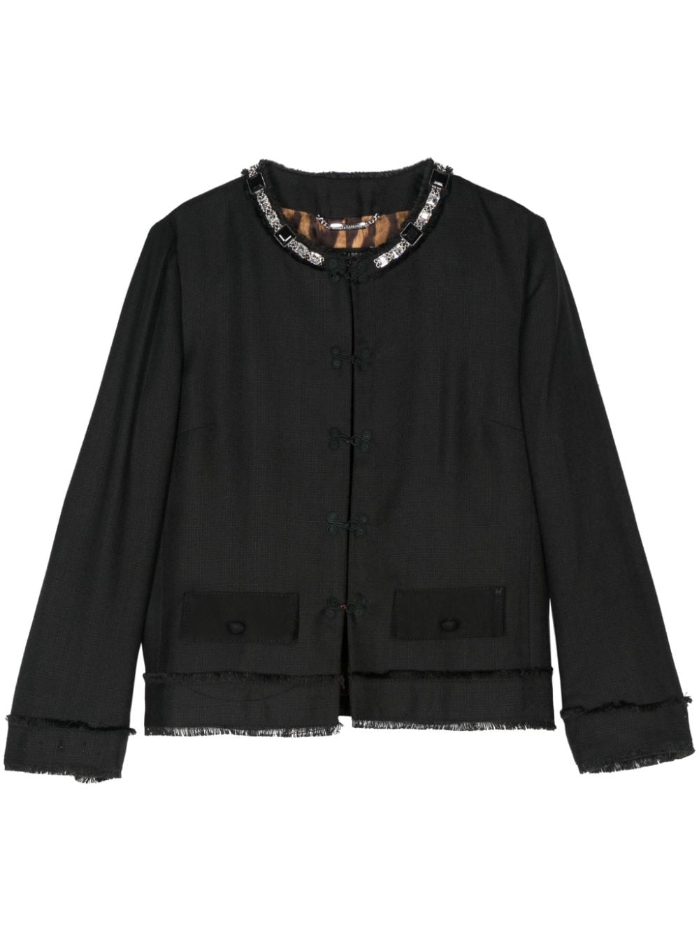 Dolce & Gabbana Pre-Owned 2000s crystal-trim jacket - Black von Dolce & Gabbana Pre-Owned