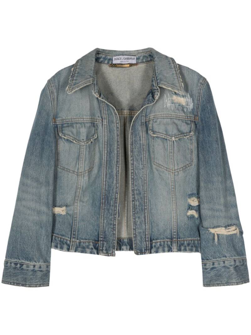 Dolce & Gabbana Pre-Owned 2000s distressed denim jacket - Blue von Dolce & Gabbana Pre-Owned