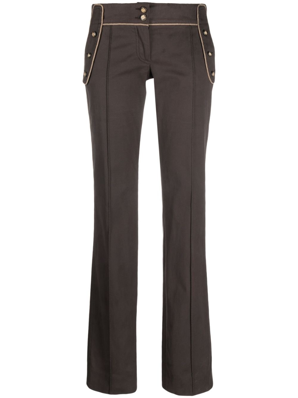 Dolce & Gabbana Pre-Owned 2000s embossed-button straight-leg trousers - Brown von Dolce & Gabbana Pre-Owned