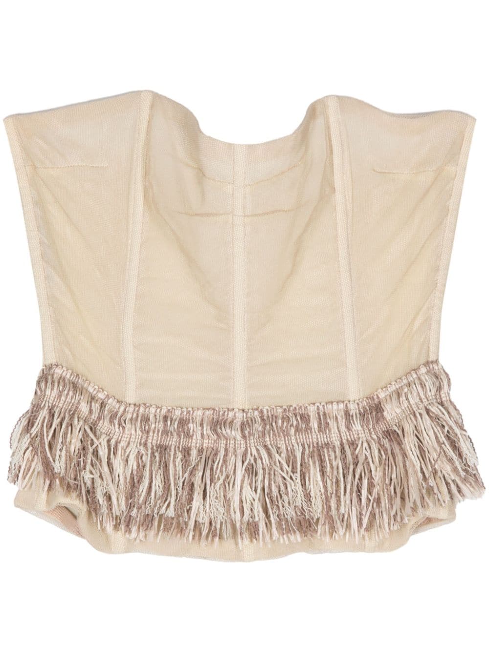 Dolce & Gabbana Pre-Owned 2000s fringed strapless top - Neutrals von Dolce & Gabbana Pre-Owned