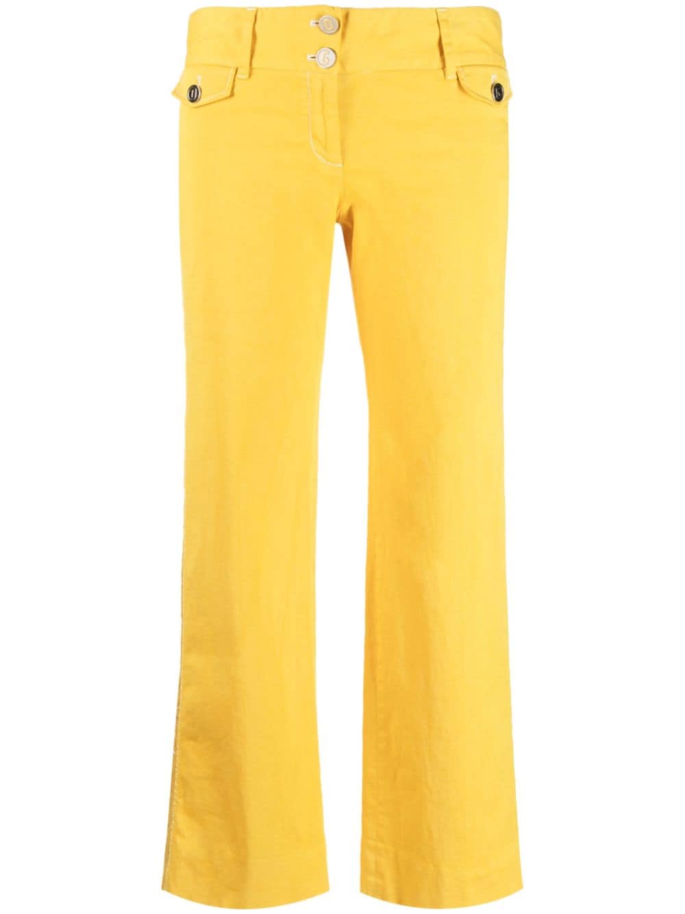 Dolce & Gabbana Pre-Owned 2000s lace-panel trousers - Yellow von Dolce & Gabbana Pre-Owned