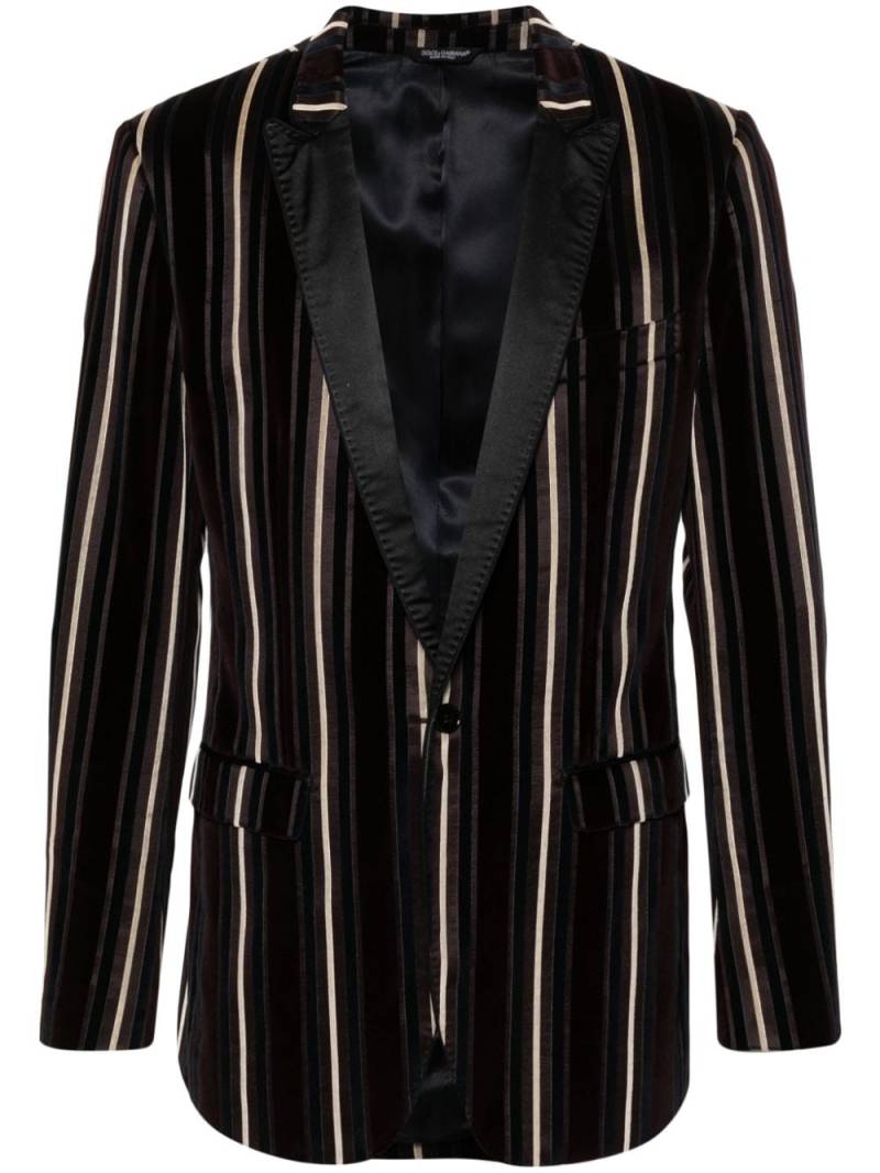 Dolce & Gabbana Pre-Owned 2000s peaked lapels striped blazer - Black von Dolce & Gabbana Pre-Owned