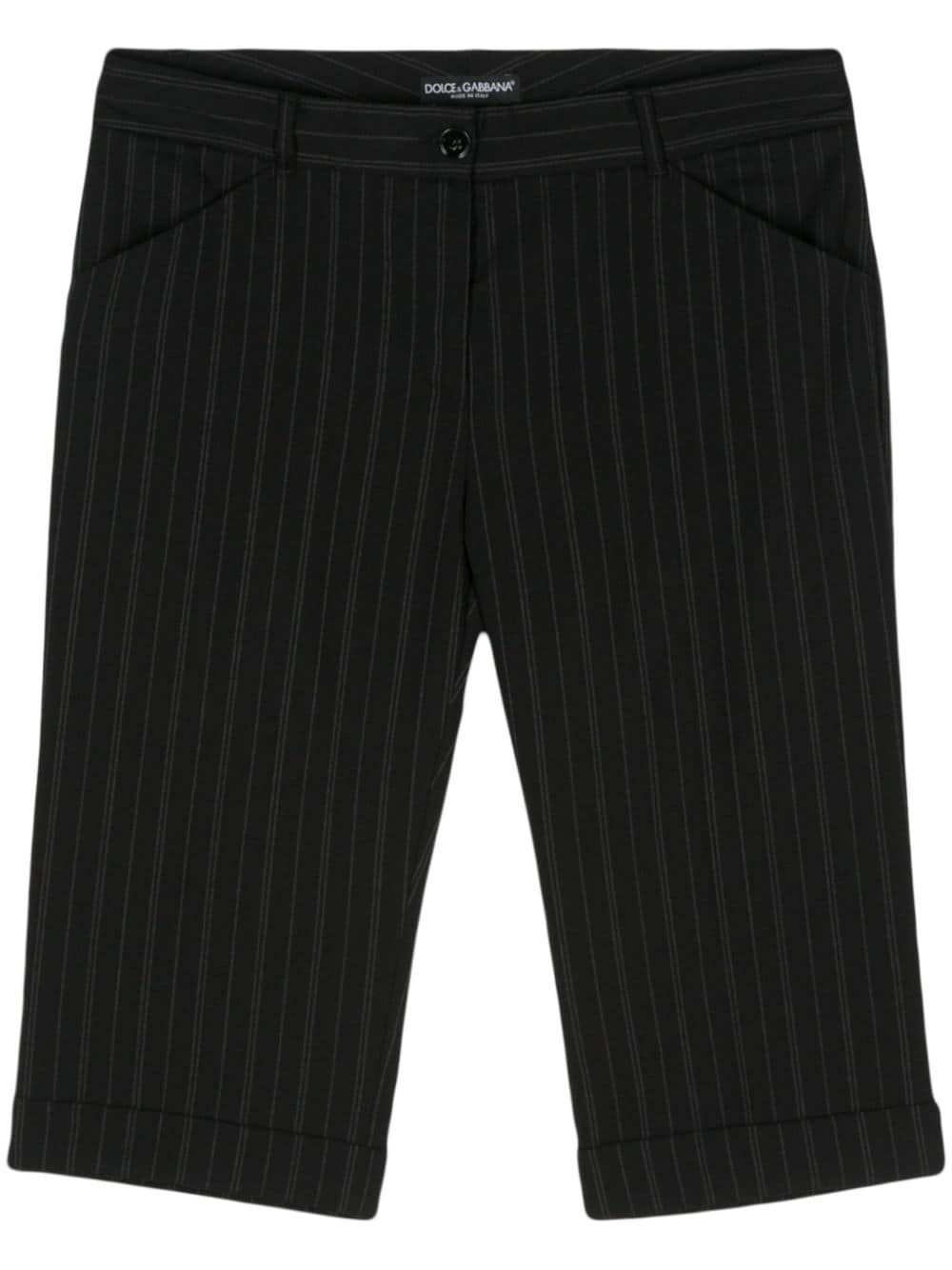 Dolce & Gabbana Pre-Owned 2000s pinstripe cropped trousers - Black von Dolce & Gabbana Pre-Owned