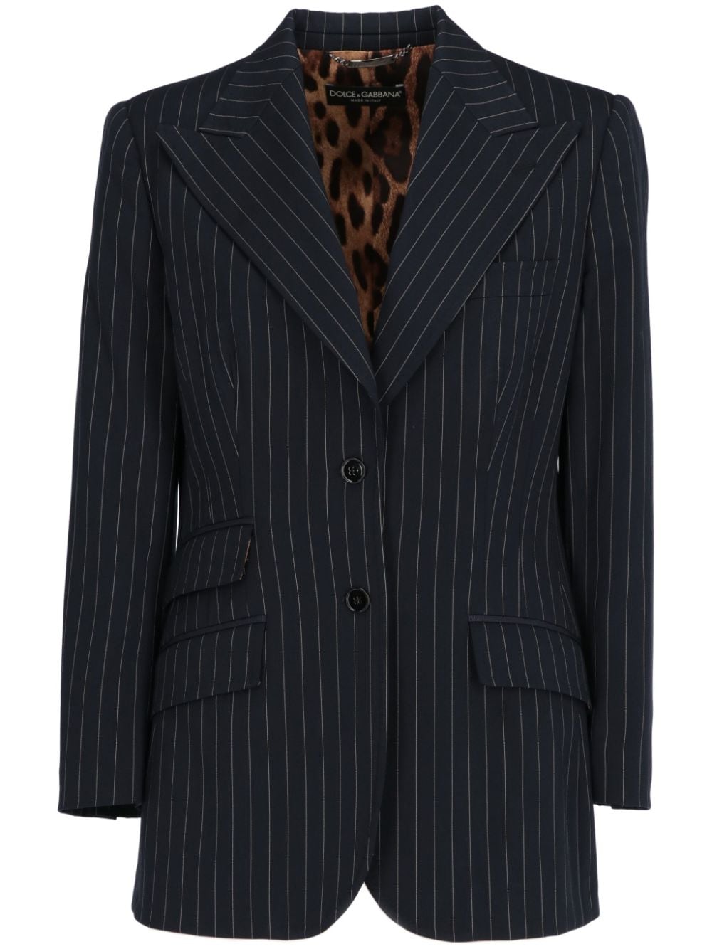 Dolce & Gabbana Pre-Owned 2000s pinstriped blazer - Blue von Dolce & Gabbana Pre-Owned