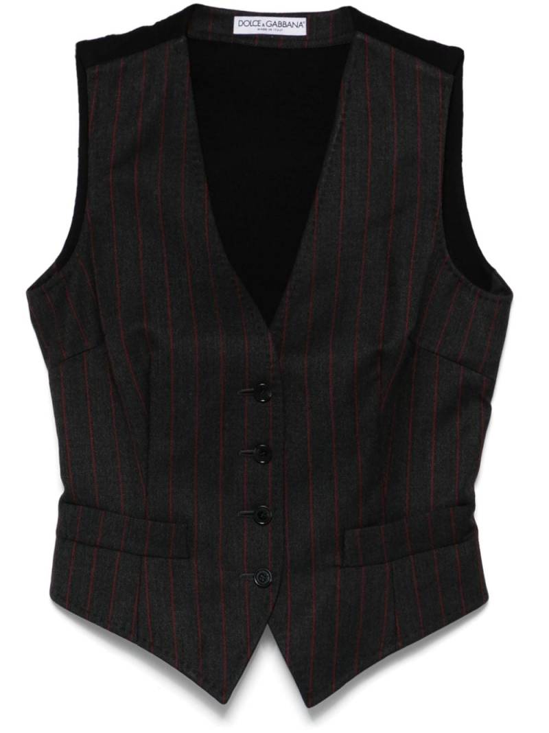 Dolce & Gabbana Pre-Owned 2000s pinstriped waistcoat - Grey von Dolce & Gabbana Pre-Owned