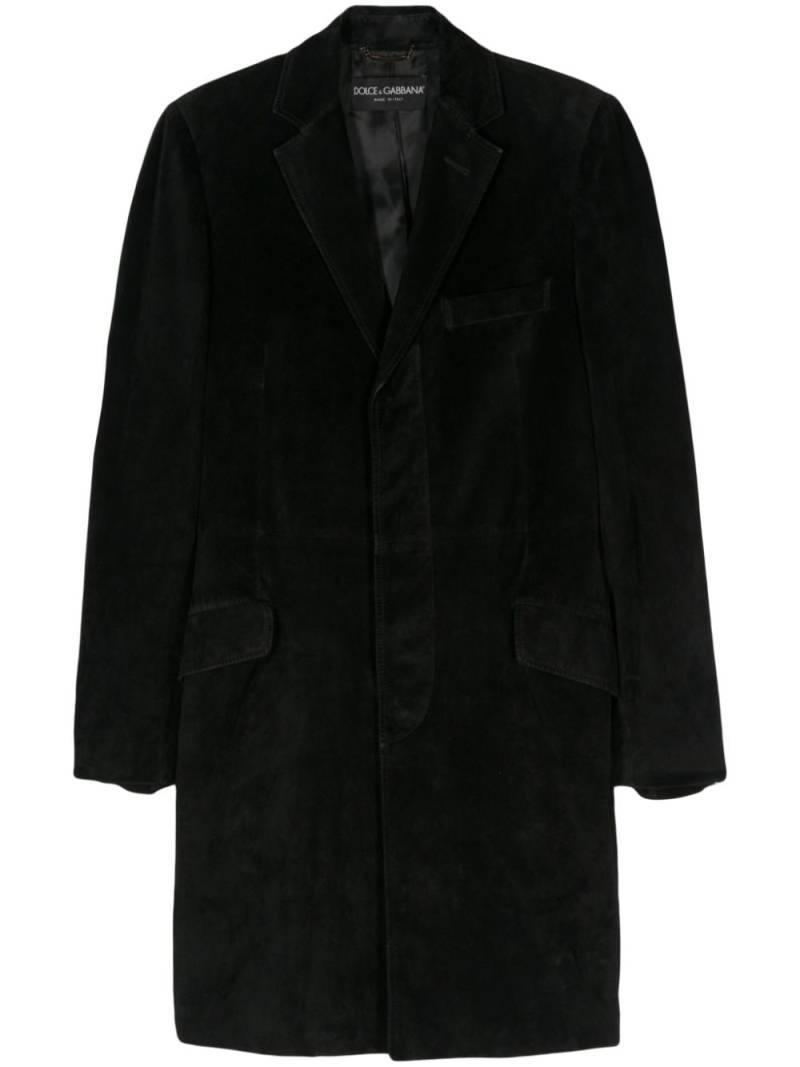 Dolce & Gabbana Pre-Owned 2000s single-breasted suede coat - Black von Dolce & Gabbana Pre-Owned