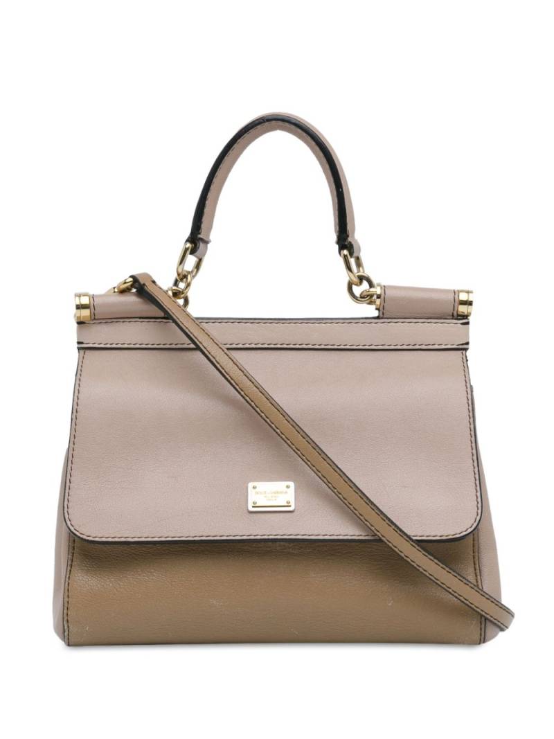 Dolce & Gabbana Pre-Owned 2009-2020 Medium Bicolor Miss Sicily satchel - Brown von Dolce & Gabbana Pre-Owned