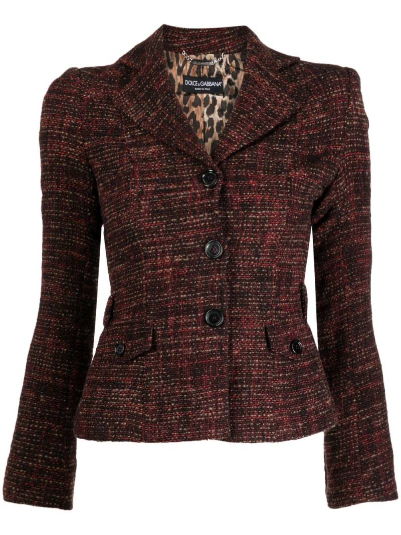 Dolce & Gabbana Pre-Owned 2010s single-breasted tweed jacket - Red von Dolce & Gabbana Pre-Owned