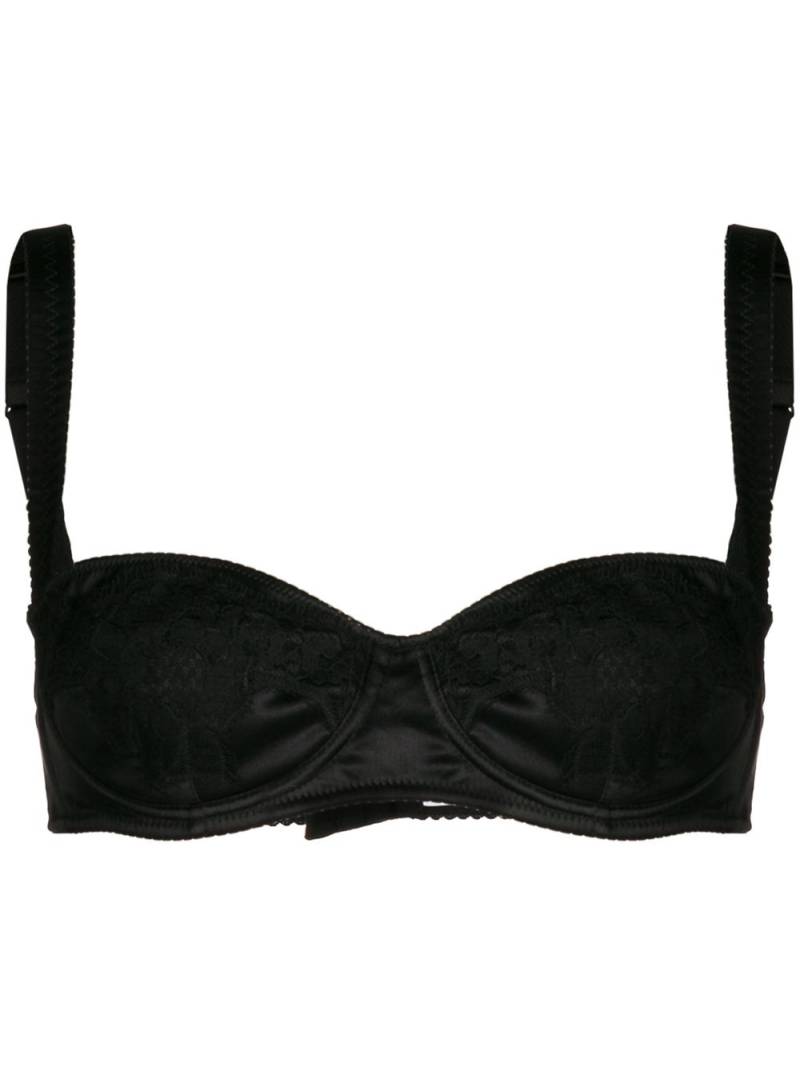 Dolce & Gabbana lace-detail satin balconette bra - Black von Dolce & Gabbana