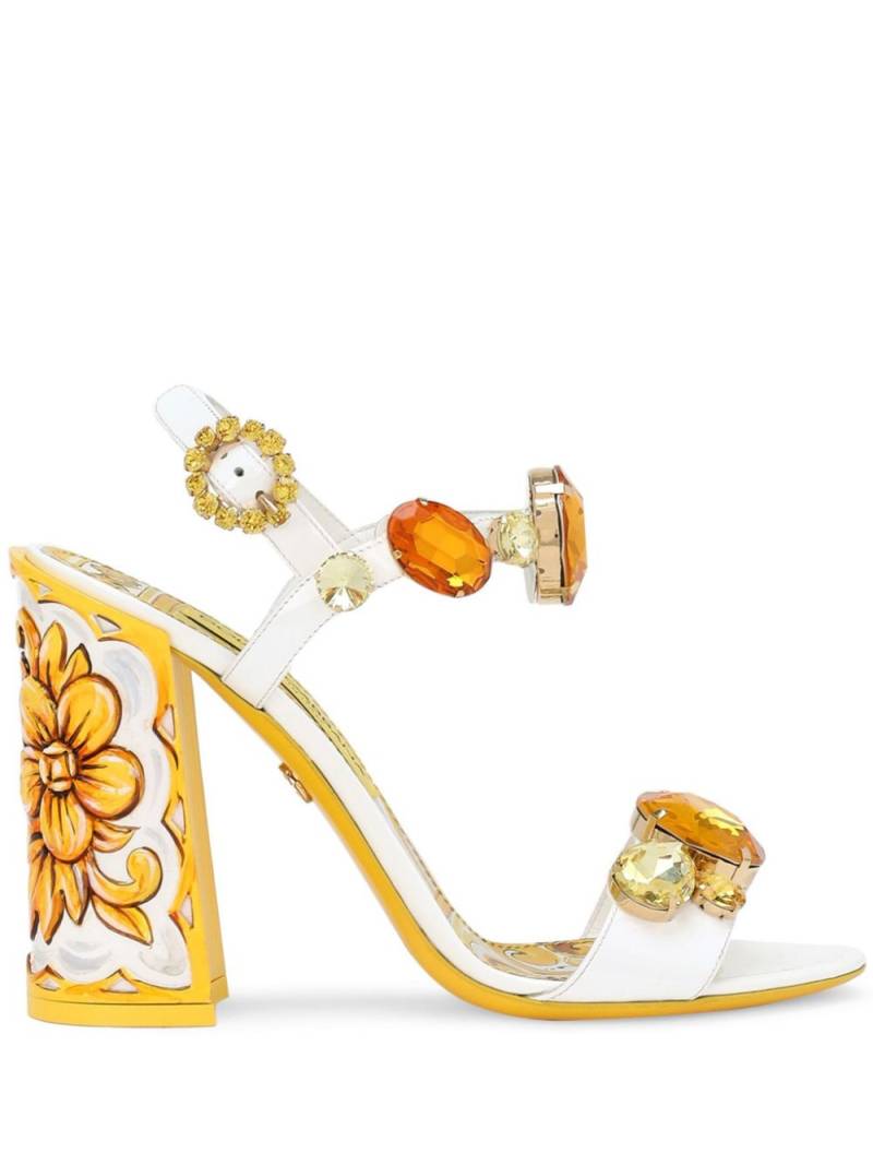 Dolce & Gabbana 105mm Keira leather sandals - Yellow von Dolce & Gabbana