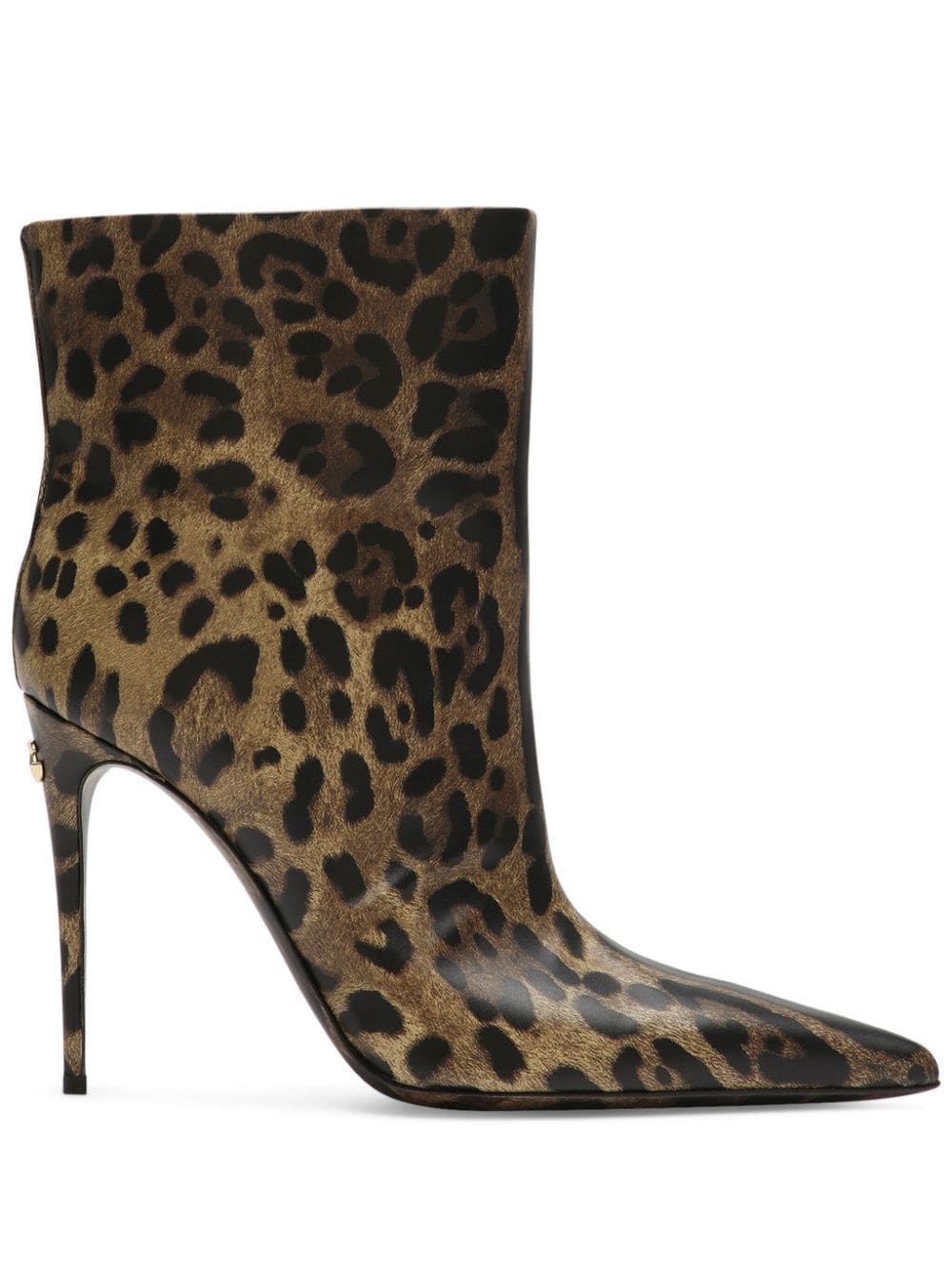 Dolce & Gabbana 105mm leopard-print leather boots - Brown von Dolce & Gabbana