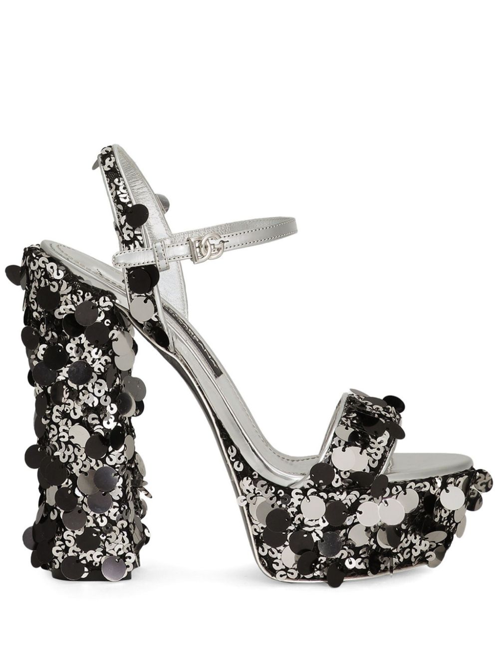 Dolce & Gabbana 105mm sequinned sandals - Silver von Dolce & Gabbana