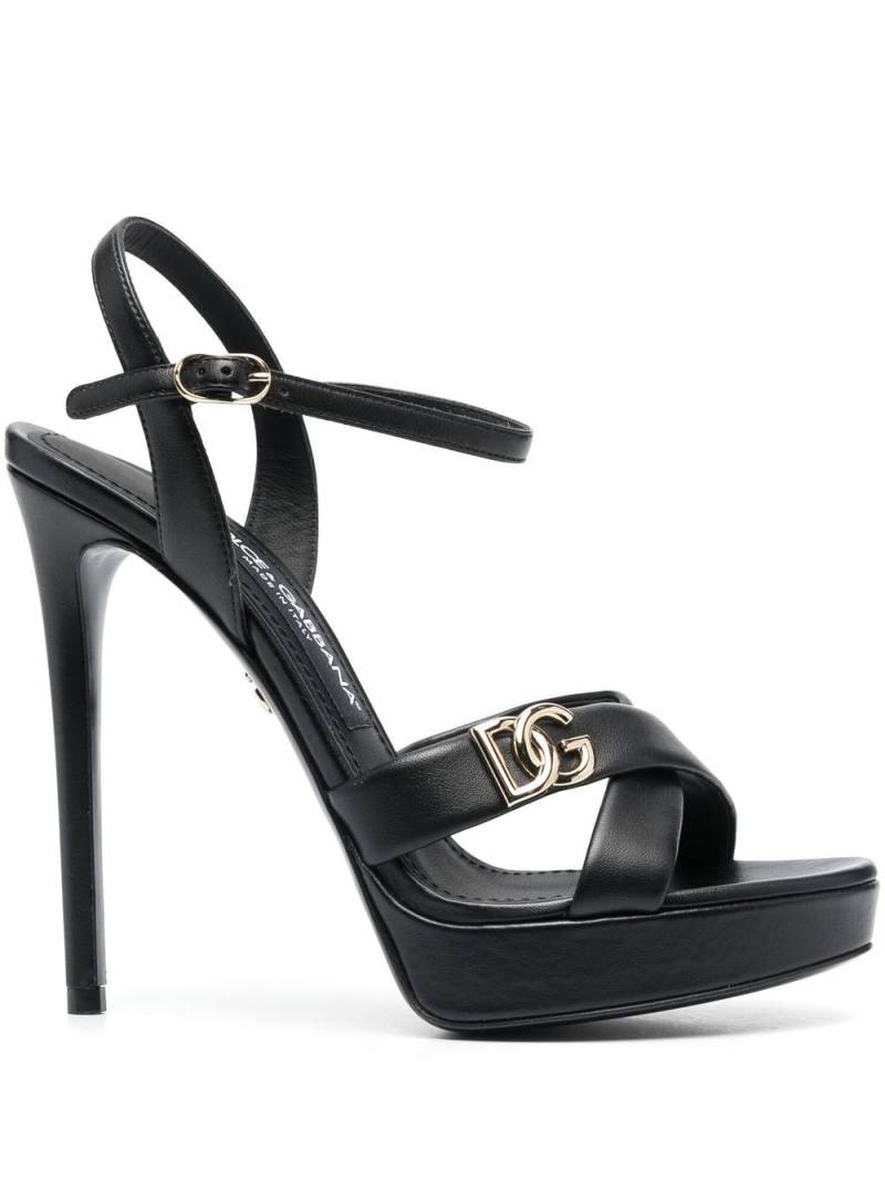 Dolce & Gabbana 130mm stiletto sandals - Black von Dolce & Gabbana