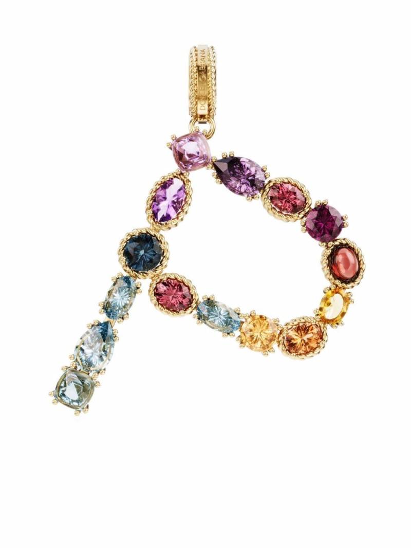 Dolce & Gabbana 18kt yellow gold P letter gemstone pendant von Dolce & Gabbana