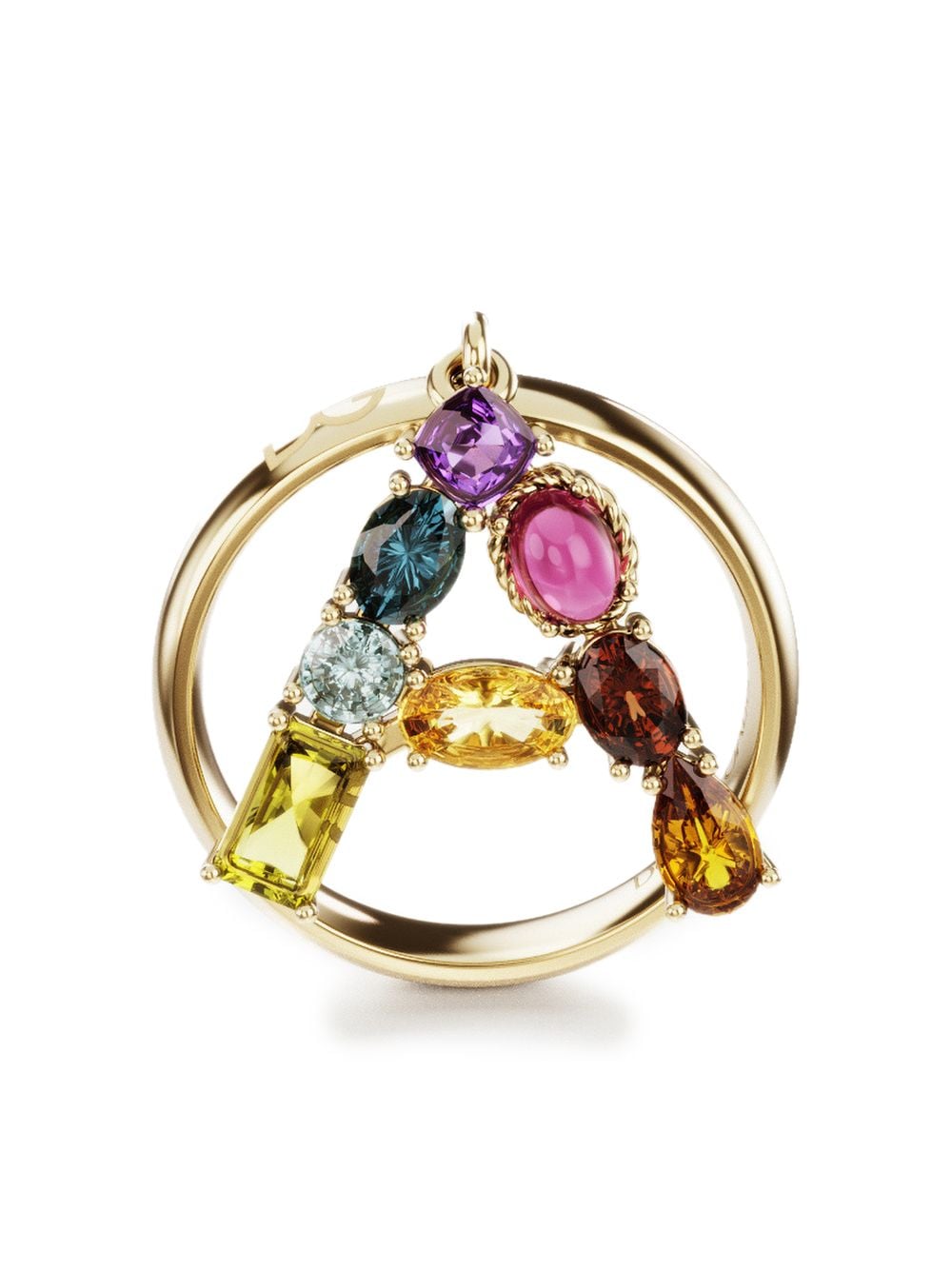 Dolce & Gabbana 18kt yellow gold Rainbow Alphabet A ring von Dolce & Gabbana