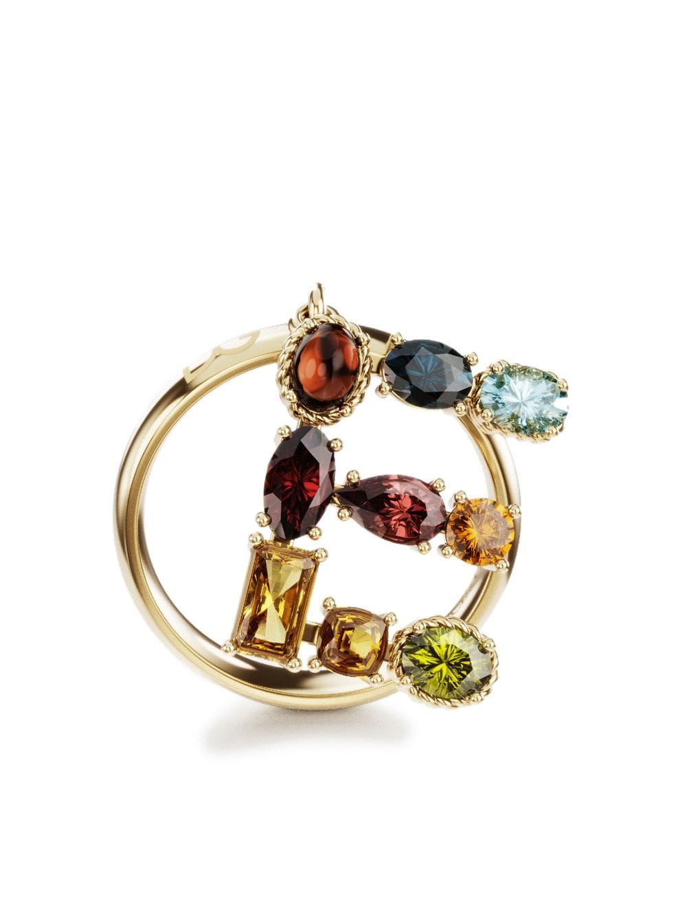 Dolce & Gabbana 18kt yellow gold Rainbow Alphabet E ring von Dolce & Gabbana