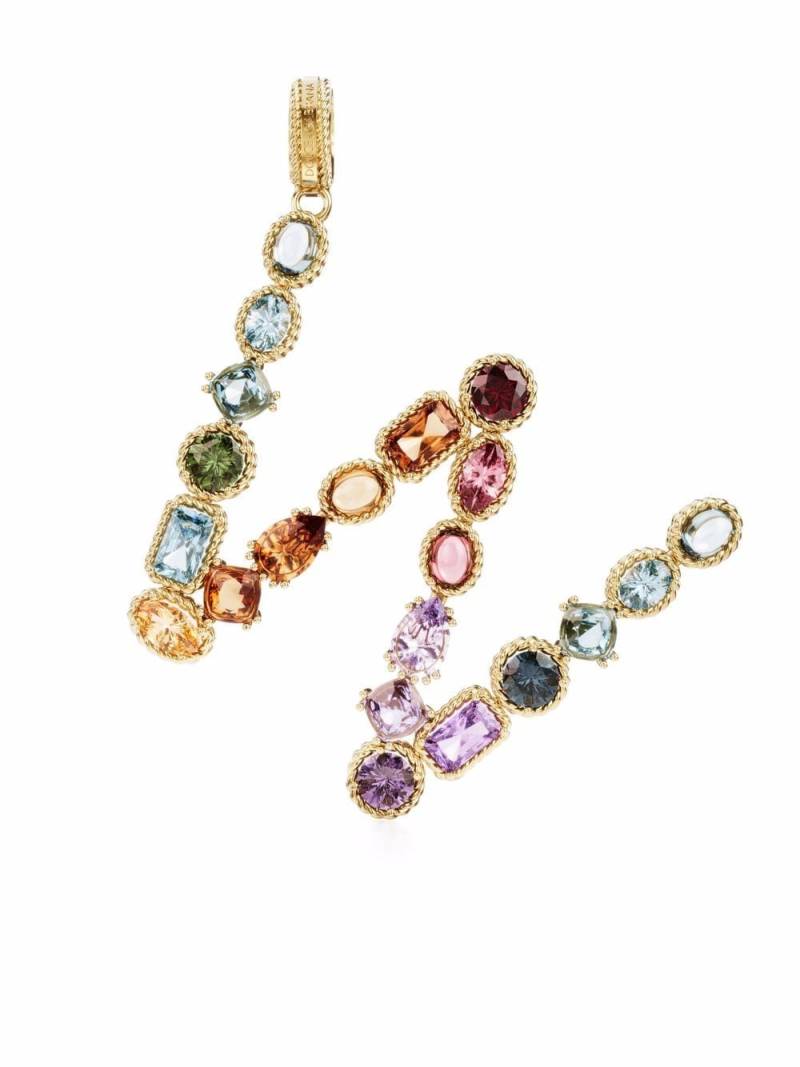 Dolce & Gabbana 18kt yellow gold W letter gemstone pendant von Dolce & Gabbana