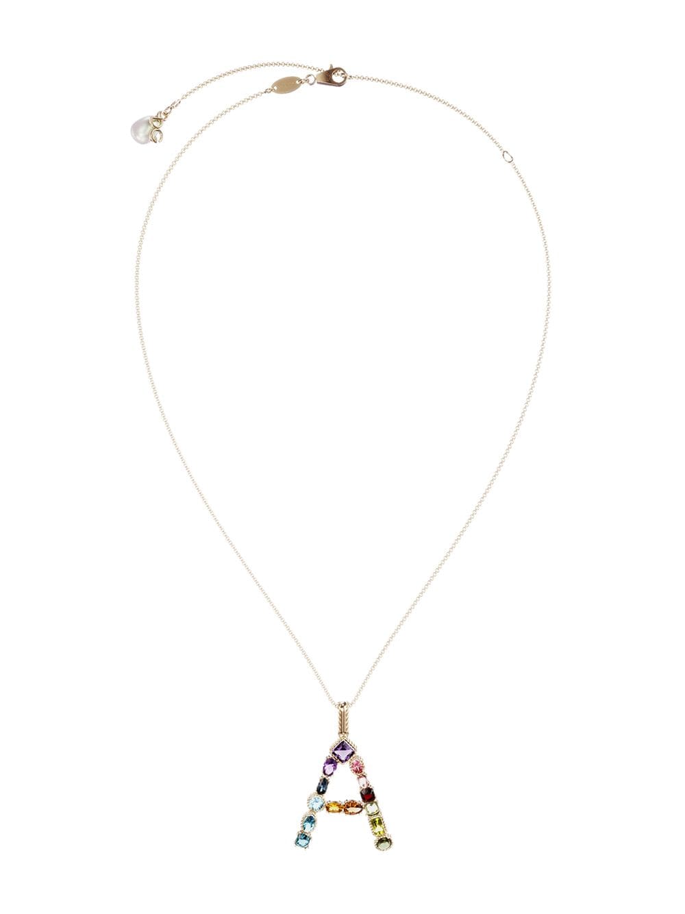 Dolce & Gabbana 18kt yellow gold initial A gemstone necklace von Dolce & Gabbana