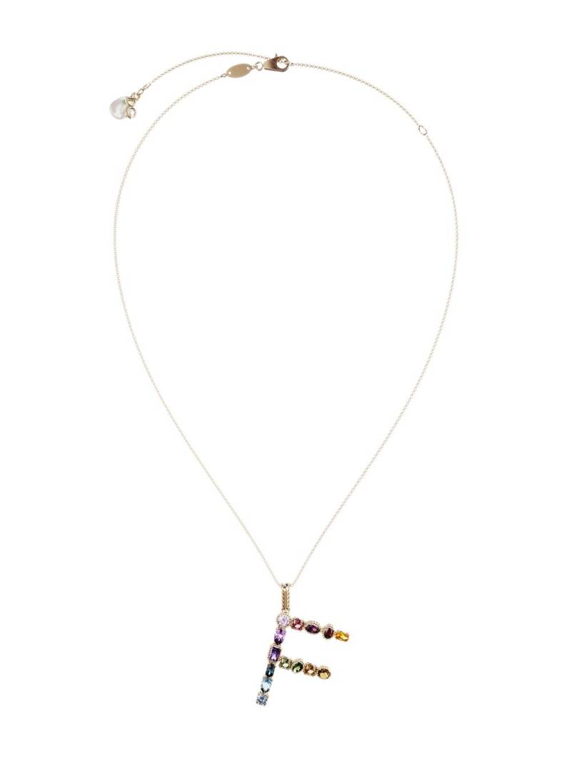 Dolce & Gabbana 18kt yellow gold initial F gemstone necklace von Dolce & Gabbana